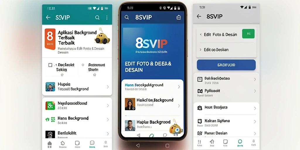 Antarmuka pengguna aplikasi 8SVIP untuk menghapus background.