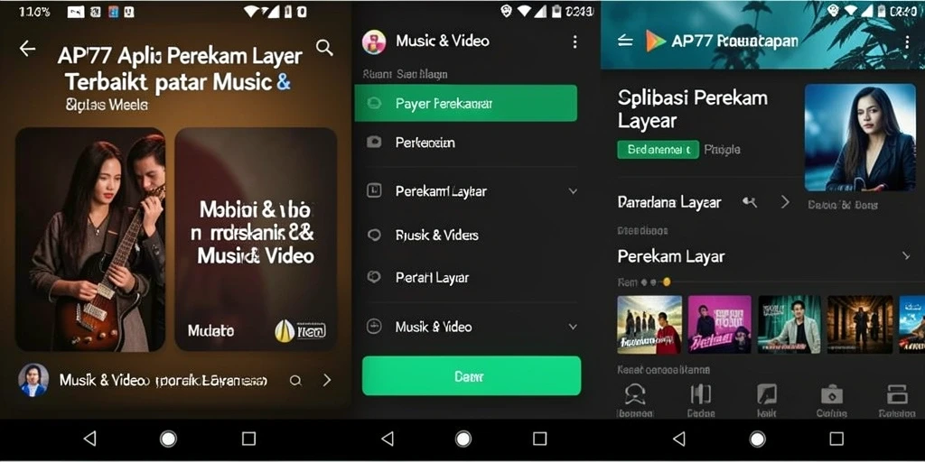 Tampilan antarmuka aplikasi Perekam Layar API77 yang user-friendly.