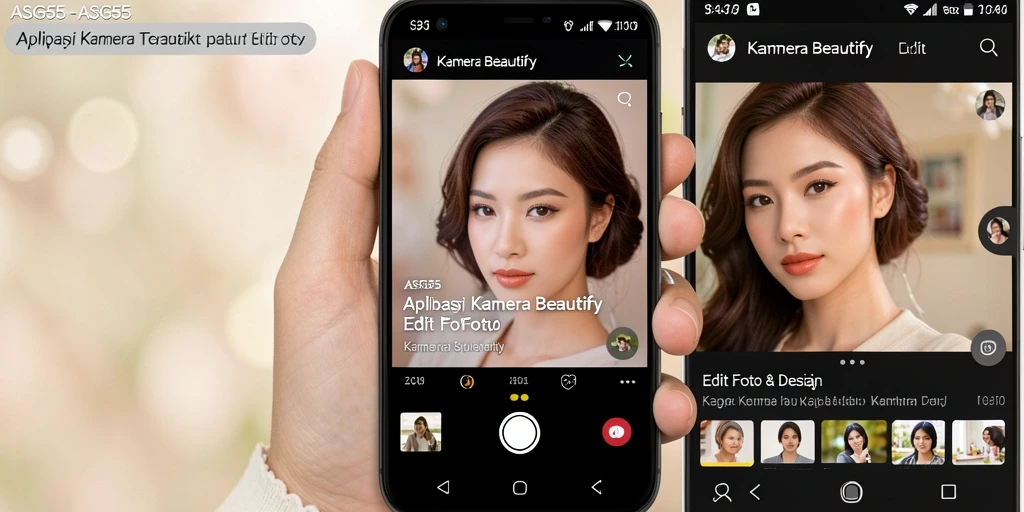 Antarmuka ASG55 dengan fitur Kamera Beautify yang menarik dan mudah digunakan.