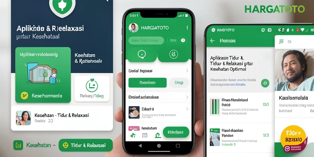 Antarmuka HARGATOTO yang sederhana dan menenangkan untuk tidur yang berkualitas.
