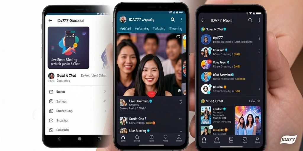Tampilan antarmuka IDA777 yang menarik dan interaktif saat Live Streaming.