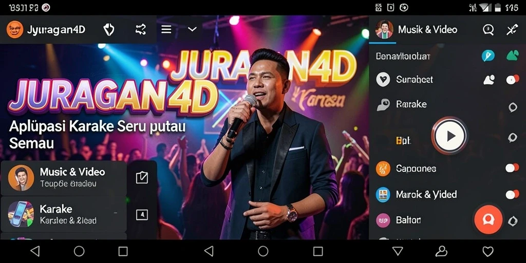 Tampilan antarmuka aplikasi Karaoke JURAGAN4D yang mudah digunakan.
