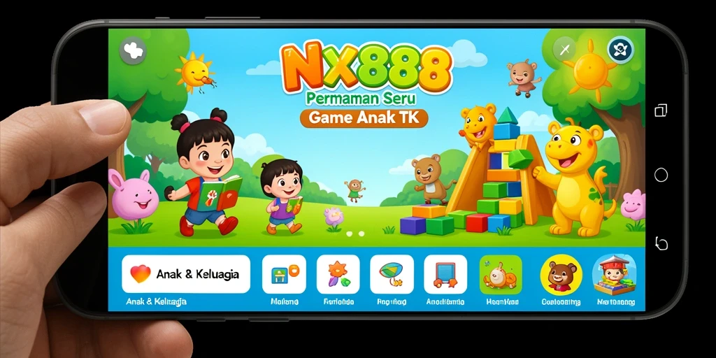 Antarmuka pengguna NX888 yang ceria dan interaktif untuk anak-anak.