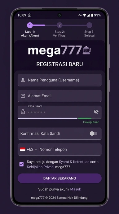 Panduan Registrasi Akun Mega777 untuk Pengguna Indonesia